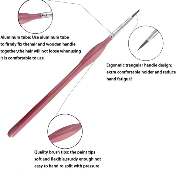 (3 pack) Detail Paint Brush Set, Miniature Paint Brushes,7pcs  (multi color) - Picture 8 of 8